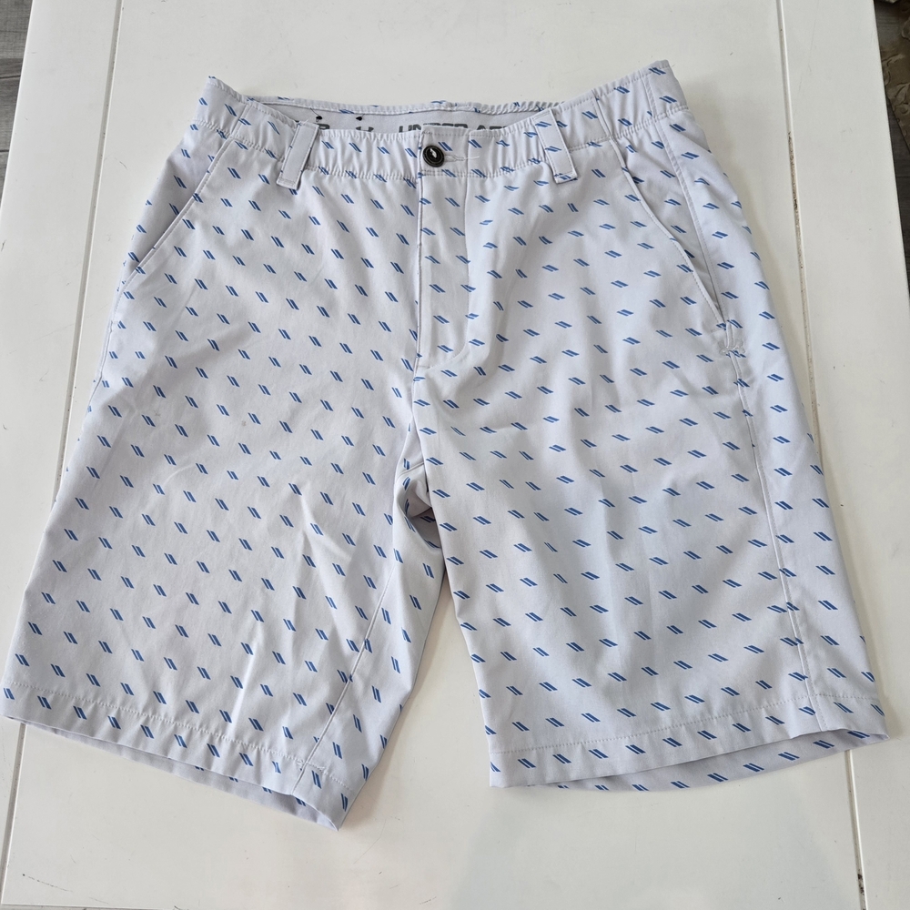 Under Armour White Shorts with Blue Accents Men's 32